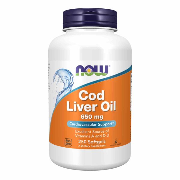 Жирні кислоти ,Now Foods, Cod Liver Oil 650mg - 250 sgels