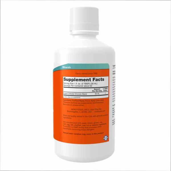 Колоїдні мінерали з фульвовою кислотою NOW — рослинна підтримка мікроелементами - 32oz