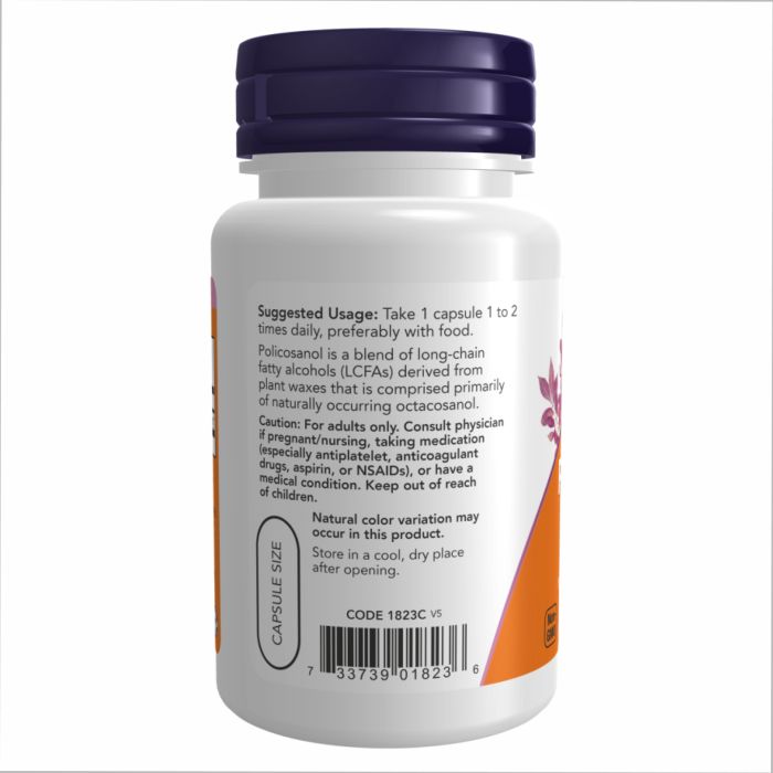 NOW Policosanol 10 мг – контроль холестерину на основі рослинного воску - 90 veg caps