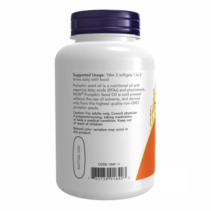 NOW Pumpkin Seed Oil 1000 мг – гарбузова олія для чоловічого здоров’я та імунітету - 100 sgels