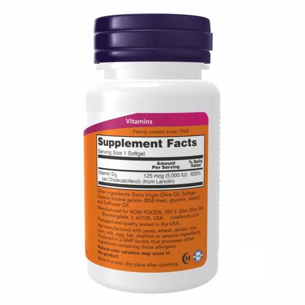 Vitamin D-3 5000 IU - 240 softgels