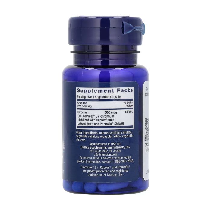 Optimized Chromium with Crominex® 3+ 500 mcg — 60 капсул для підтримки обміну глюкози