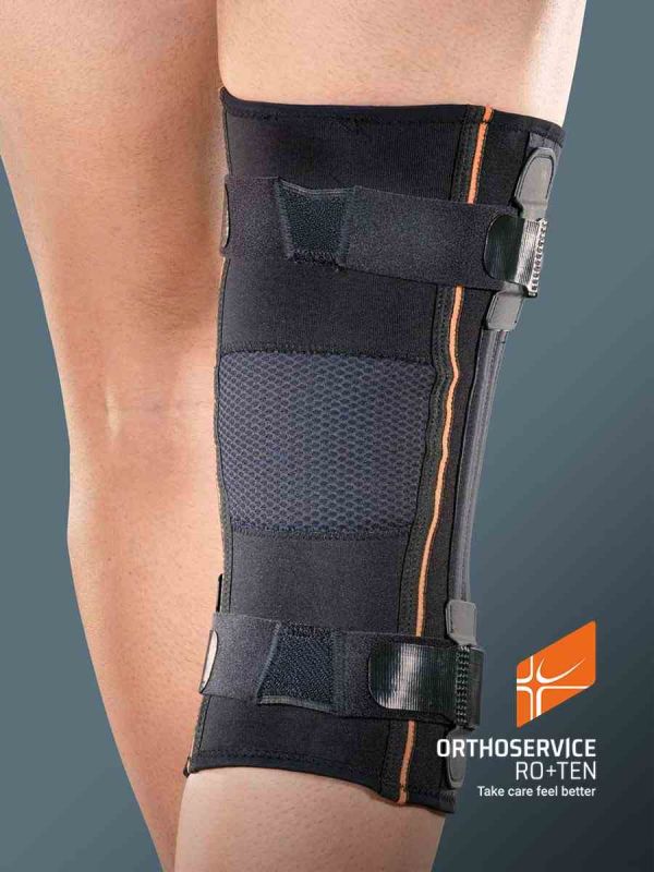 Ортез на коленный сустав Genufit 08 со спиральными опорами и стабилизатором коленной чашечки (арт.MG1108), ORTHOSERVICE (Швейцария)