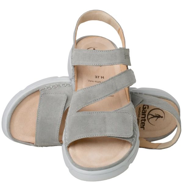 Ортопедические сандалии Halina, серый велюр (арт.9-20 0472 6800), Ganter (Австрия)