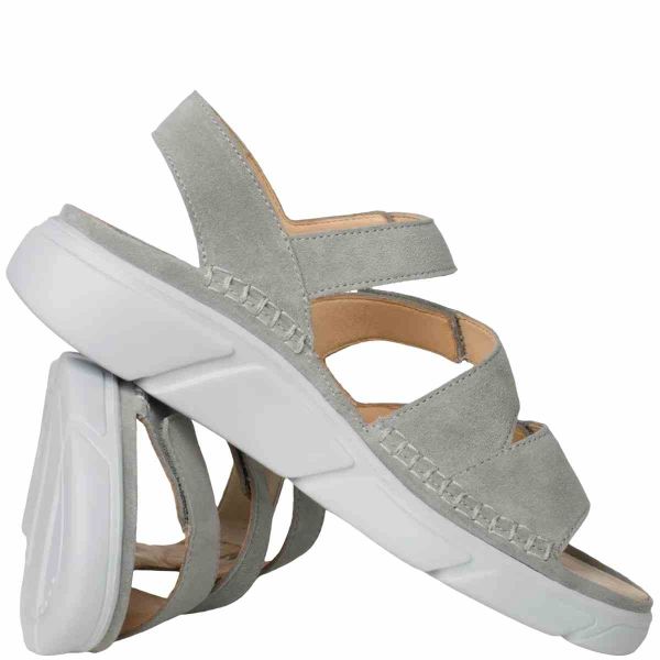 Ортопедические сандалии Halina, серый велюр (арт.9-20 0472 6800), Ganter (Австрия)