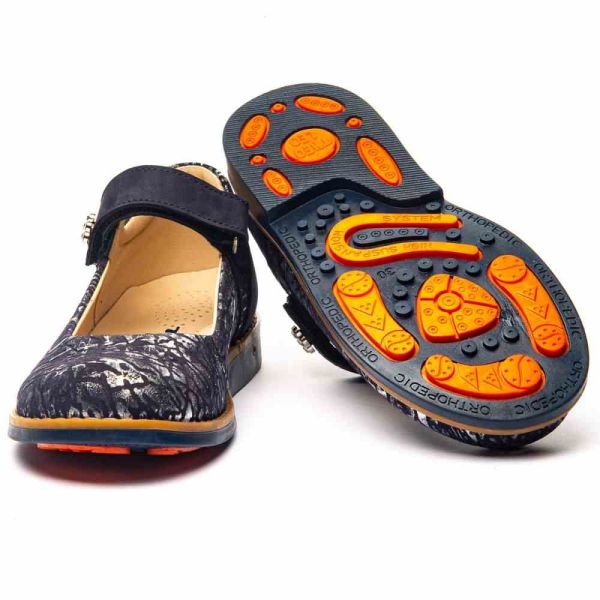 Ортопедичні туфлі для дівчинки, т.сині (арт.LEO-1330) Theo Leo (Туреччина)