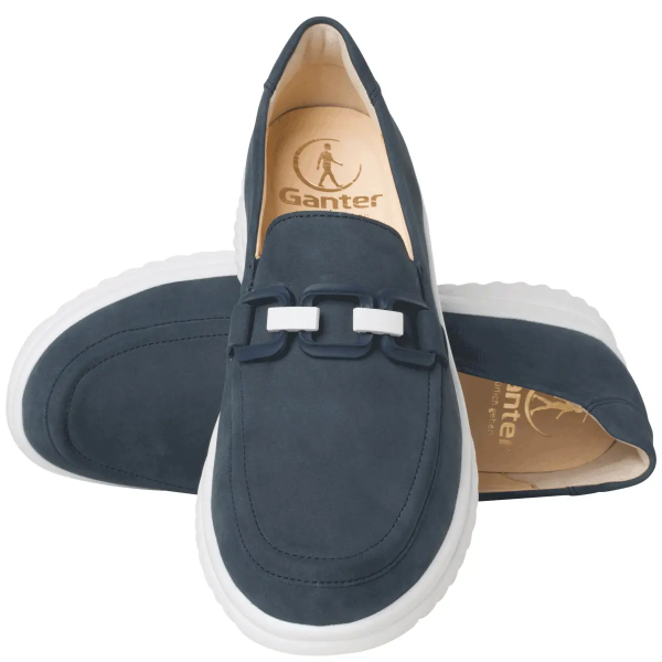 Ортопедические женские туфли Heike, синий/нубук (арт.7-20 4532 3700), Ganter (Австрия)