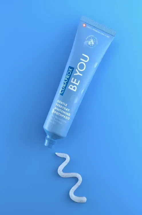 Освітлююча зубна паста Curaprox Be You Blue, блакитного кольору, 60 мл., RDA - 50 Смак: Ожина & Лакриця