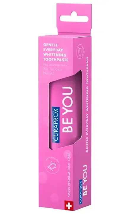 Освітлююча зубна паста Curaprox Be You Pink, рожевого кольору, 60 мл., RDA - 50 Смак: Кавун