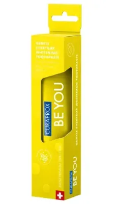 Відбілююча зубна паста Curaprox Be You Yellow, жовтого кольору, 60 мл. , RDA - 50 Смак: Грейпфрут & Бергамот