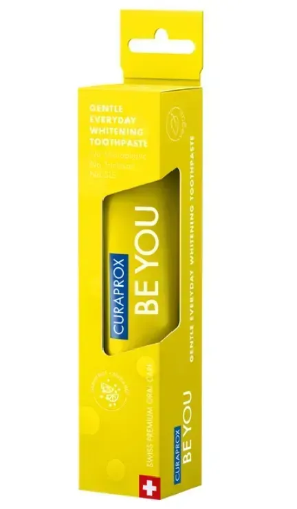 Освітлююча зубна паста Curaprox Be You Yellow, жовтого кольору, 60 мл. , RDA - 50 Смак: Грейпфрут & Бергамот