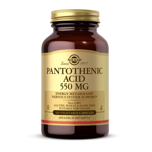 Pantothenic Acid 550mg - 100 капсул для энергии и обмена веществ