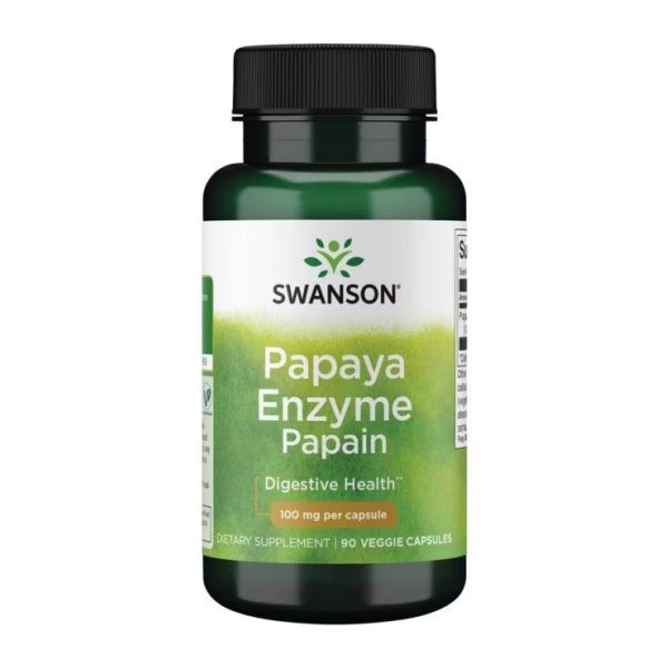 Swanson Papaya Enzyme Papain – Фермент папаї для перетравлення білків без цукру 100 mg - 90veg caps Swanson Papaya Enzyme Papain – Фермент папаї для перетравлення білків без цукру 100 mg - 90veg caps