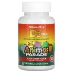 Вітамін D-3, Vitamin D 3, Nature's Plus, Animal Parade, смак чорної вишні, без цукру, 12,5 мкг (500 МО), 90 жувальних таблеток