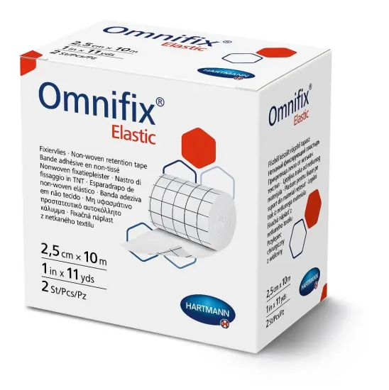 Пластир еластичний фіксуючий на нетканій основі Omnifix® Elastic / Омніфікс Еластік 2,5см х 10м 2шт