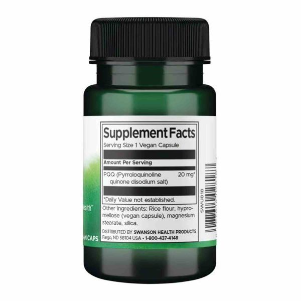 Антиоксидант Пирролохинолинхинон Swanson PQQ Pyrroloquinoline Quinone 20mg - 30 vcaps