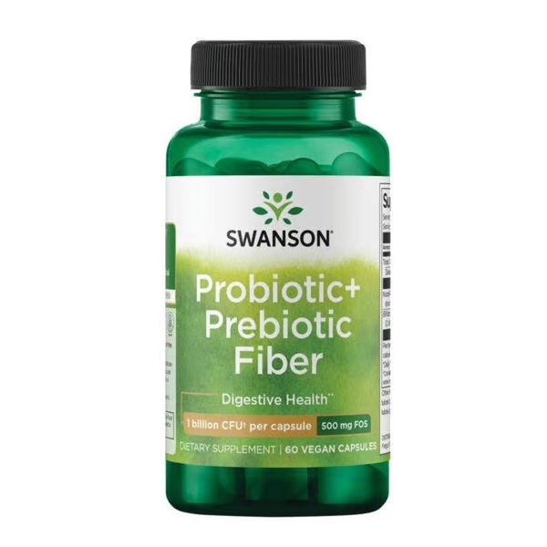 Натуральные добавки и экстракты Swanson Probiotic+ Prebiotic Fiber 1 Billion Cfu - 60 vcaps