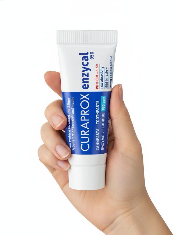 Зубна паста Curaprox ферментна Curaprox Enzycal 950 mini з фтором, 10 мл., RDA - 30
