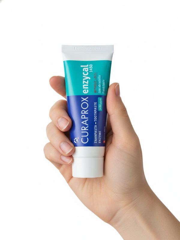Enzymatická zubní pasta Enzycal mini se zvýšeným obsahem fluoridu, 10 ml., RDA - 60