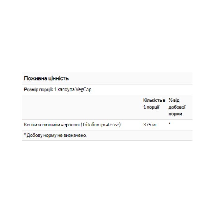 Red Clover Blossom 375 mg – 100 капсул для жіночого здоров’я та гормонального балансу