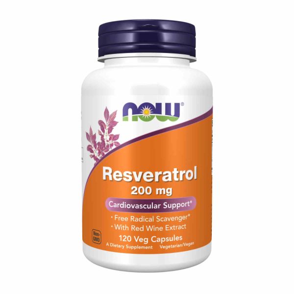 Resveratrol 200 мг NOW — Підтримка серцево-судинної системи та антиоксидантний захист - 120 vcaps