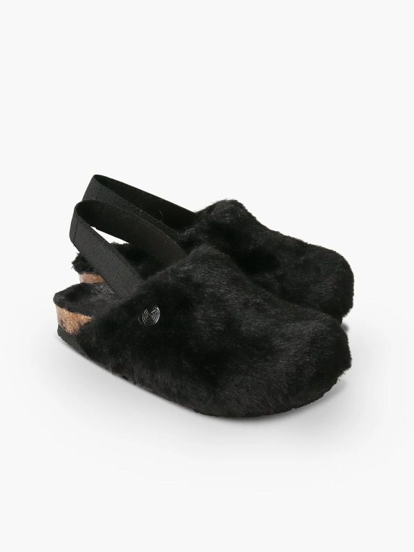 Сабо ортопедические детские Kami, черный/мех, G105318, TM Genuins (Испания)