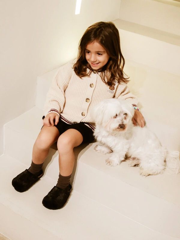 Сабо ортопедические детские Kami, черный/мех, G105318, TM Genuins (Испания)