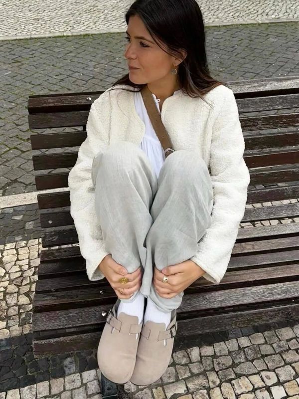 Сабо ортопедичні Riva, бежевий велюр, unisex, G105495, TM Genuins (Іспанія)