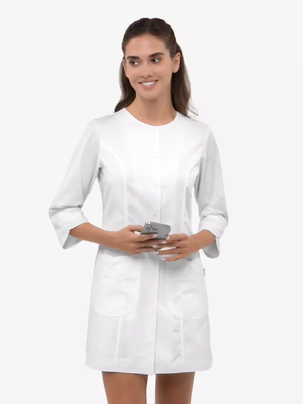 Аміна Медичний Халат колір білий рукав 3/4