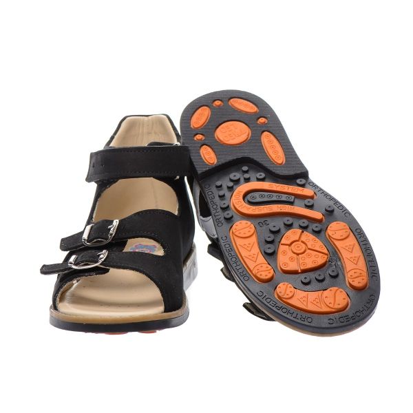 Сандалии ортопедические, черные, The Leo 0073 