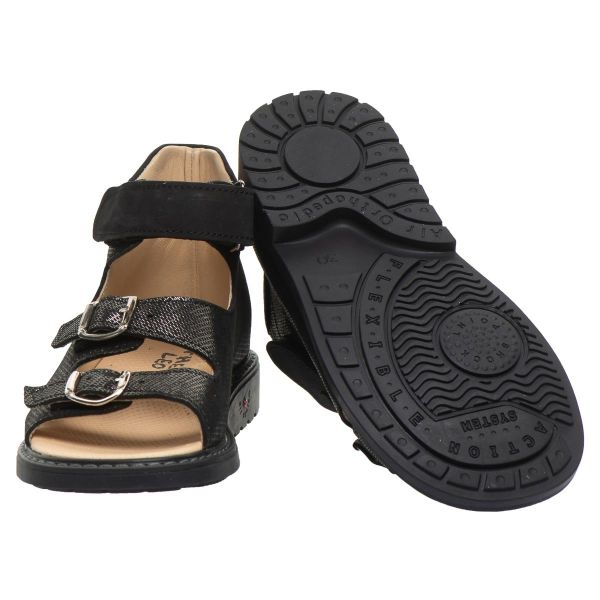 Сандалі ортопедичні для дівчинки, антрацит (арт.LEO-S687 ANT), Theo Leo (Туреччина)