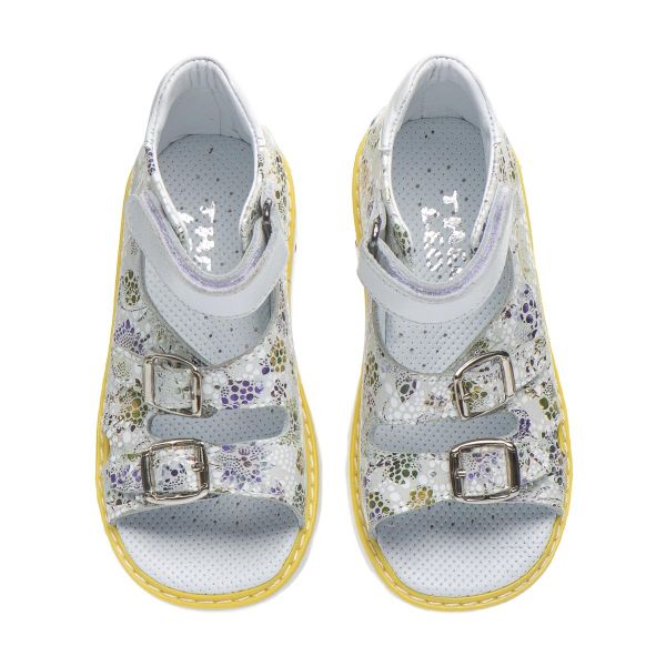 Сандалі ортопедичні для дівчинки, білий/мікс/жовтий (арт.LEO-S687 WH), Theo Leo (Туреччина)