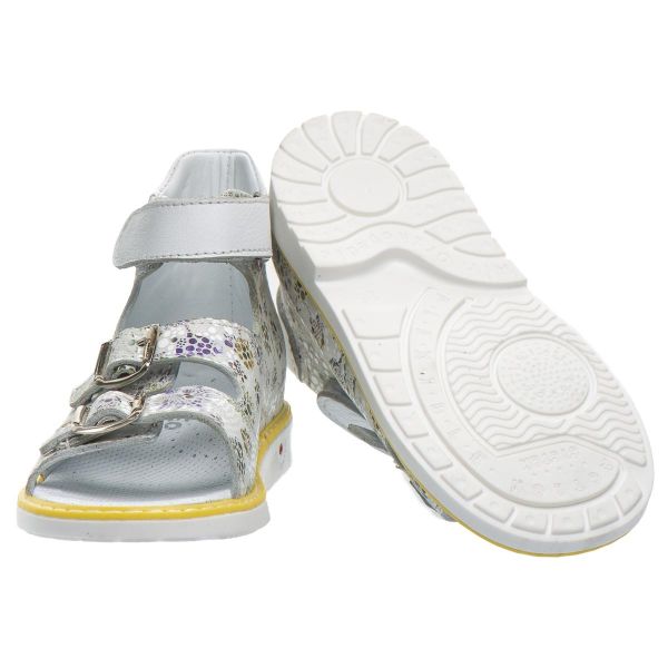 Сандалі ортопедичні для дівчинки, білий/мікс/жовтий (арт.LEO-S687 WH), Theo Leo (Туреччина)