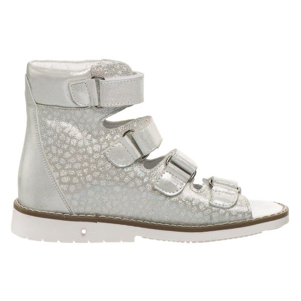 Сандалі ортопедичні для дівчинки, білий/срібний (арт.LEO-2213 WH-SIL), Theo Leo (Туреччина)