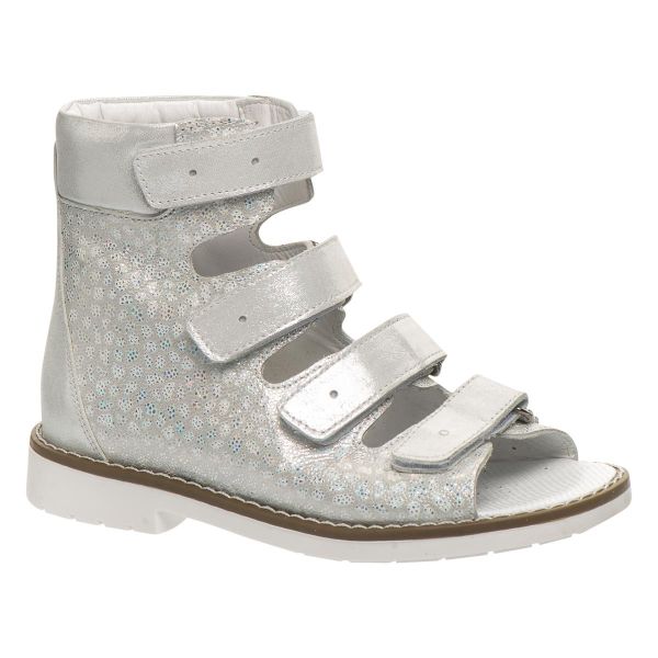 Сандалі ортопедичні для дівчинки, білий/срібний (арт.LEO-2213 WH-SIL), Theo Leo (Туреччина)