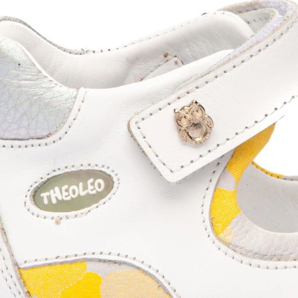 Сандалі ортопедичні для дівчинки, білий/жовтий (арт.LEO-1226), Theo Leo (Туреччина)