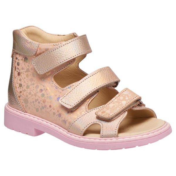 Сандалі ортопедичні для дівчинки, пудра/блиск (арт.LEO-2375 POW), Theo Leo (Туреччина)