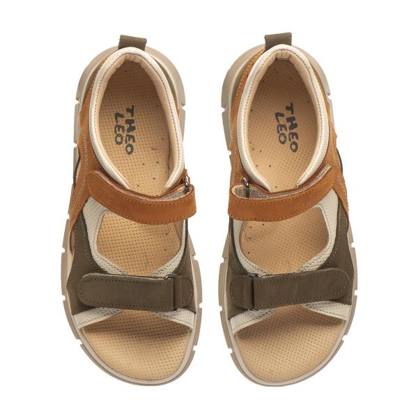 Сандалі профілактичні для хлопчиків, хакі/бежевий (арт. LEO-3326 KH-BEIG), Theo Leo (Туреччина)