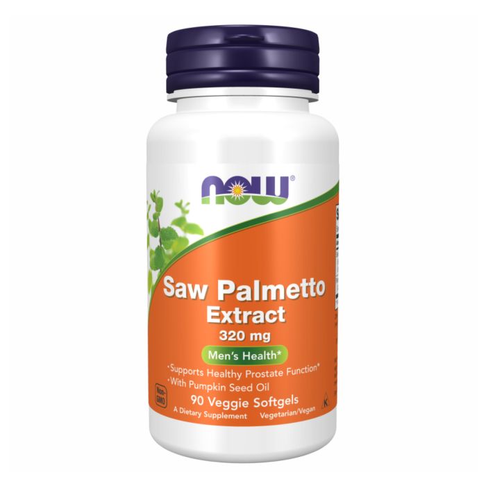 NOW Saw Palmetto Extract – підтримка здоров’я простати з олією насіння гарбуза 320 мг - 90 vgels