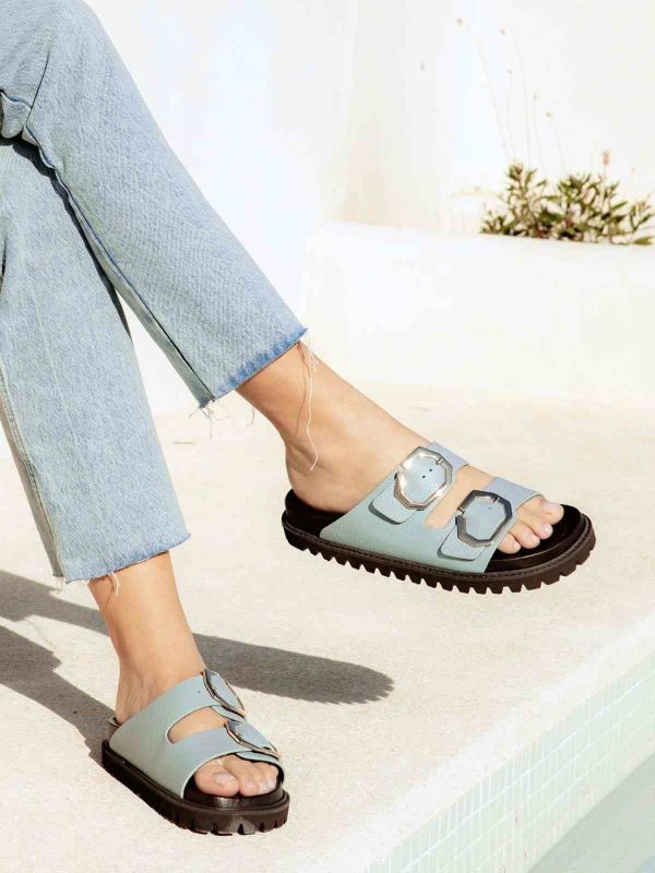 Шльопанці ортопедичні жіночі Galia, блакитний, G106275, TM Genuins (Іспанія)