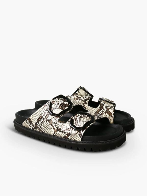 Шльопанці ортопедичні жіночі Galia Vegan, пісочний/рептилія, G106281, TM Genuins (Іспанія)