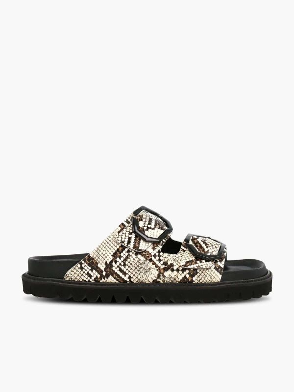 Шльопанці ортопедичні жіночі Galia Vegan, пісочний/рептилія, G106281, TM Genuins (Іспанія)