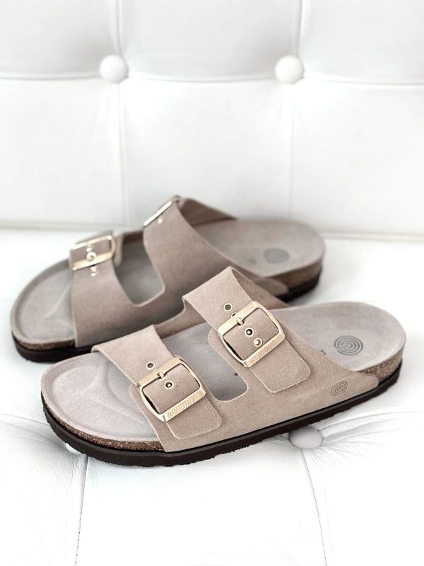 Шлепанцы ортопедические женские Hawaii, св.бежевый/велюр, G104350, TM Genuins (Испания)