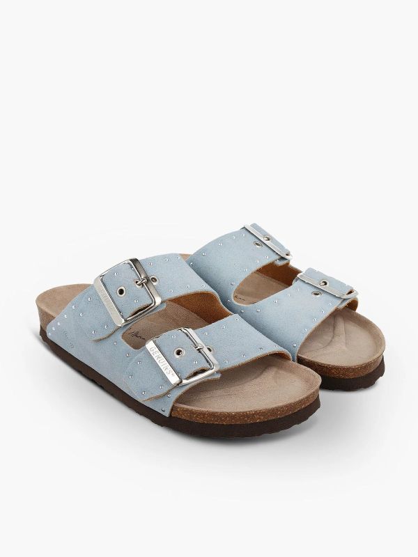 Шлепанцы ортопедические женские Honolulu, голубой/велюр, G106249, TM Genuins (Испания)