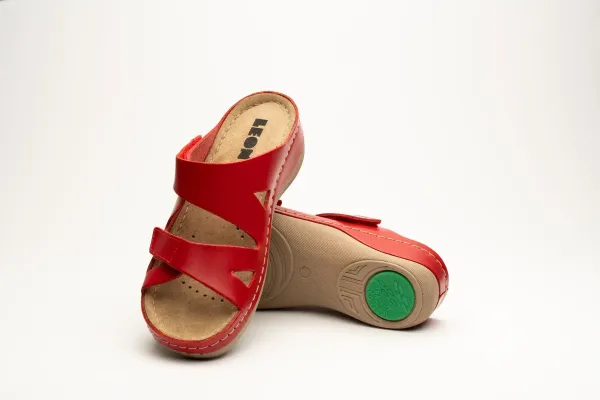 Жіночі шльопанці Leon Червоний 906-red ортопедія