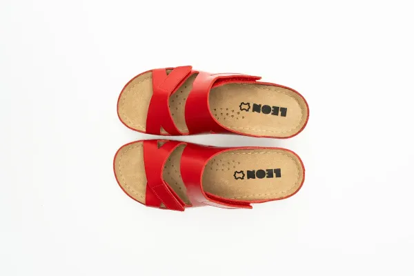 Жіночі шльопанці Leon Червоний 906-red ортопедія