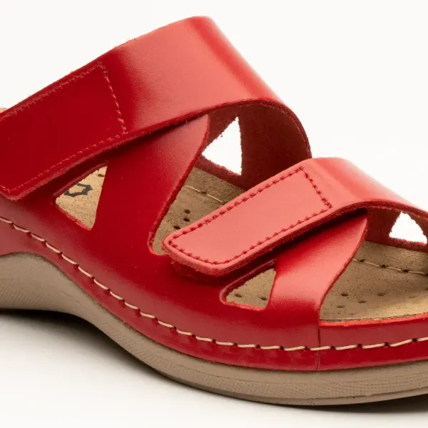 Жіночі шльопанці Leon Червоний 906-red ортопедія