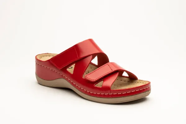 Женские шлепанцы Leon Красный 906-red ортопедия