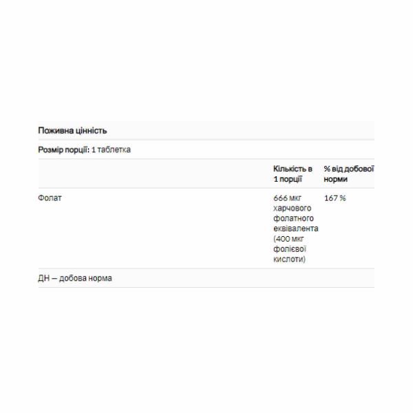 Folic Acid 400mcg - 250 tab
