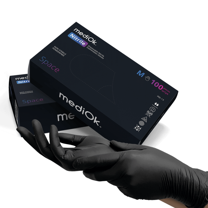 Медичні рукавички нітрилові Nitrile Space Чорні 3,5 г Медичні рукавички нітрилові Nitrile Space Чорні 3,5 г
